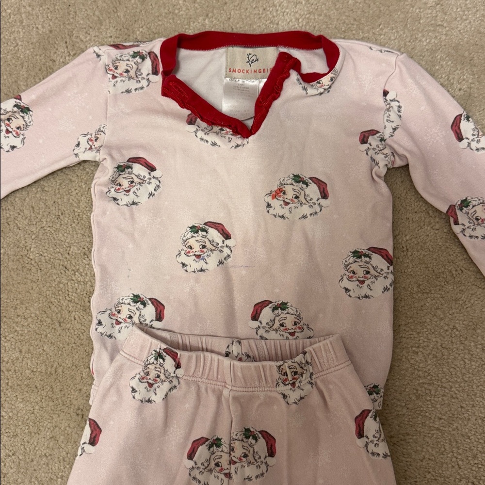 SMOCKING BIRD 3T Vintage Santa Pajamas